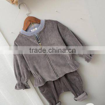 YE5206 Girls Jacket Corduroy Flying Sleeves 2017 Autumn Children Coat photo-3