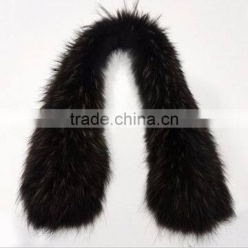 Myfur Brown Color Genuine Raccoon Fur Long Hooded For Lady Coat Wholesale Fur Collar photo-3