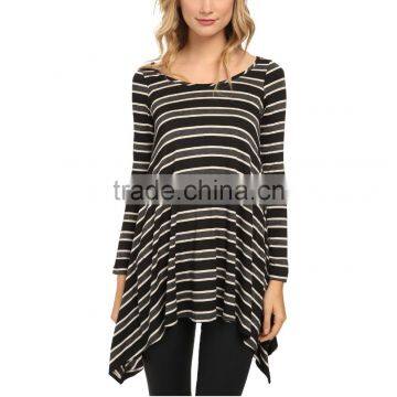 Wholesale Ladies Extra Long Stripe Sweatshirt Long Sleeves Sweatshirt photo-5