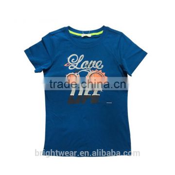 boy's 100% cotton basic t-shirt simple style with digital printing for summer