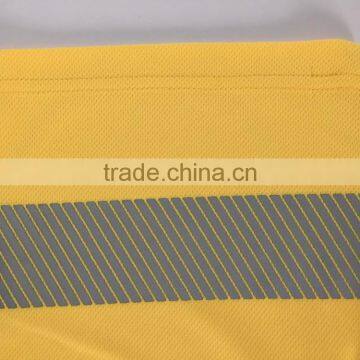 Mens Contrast Fluorescent 3M Tape Night Use Self Fabric Collar Safety Reflective Polo Shirt photo-4