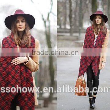 2014 Winter Hot Sale Classic Black & Red Plaid Scarf Shawl photo-2