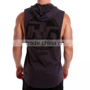 Guangzhou Shandao OEM Wholesale Casual Summer 95% Cotton 5% Spandex Men Gym Breathable Fitness With Hat Deep Cut Tank Top photo-5