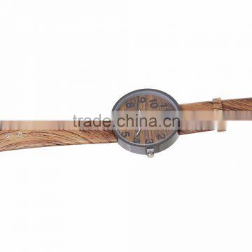 Handmade Personized Dark Brown Leather Wooden Watch ,Engraved Bamboo Wooden Watch For Men photo-3