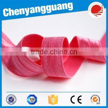 China Factory Wholesale Beautiful Solid Color Velvet Fold Over Elastic photo-5