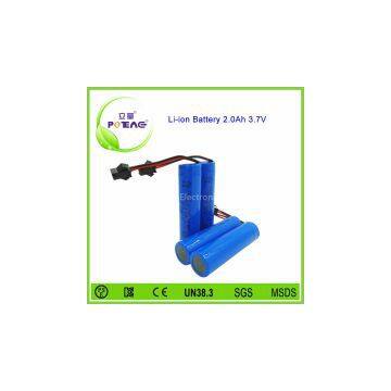 18650 3.7V 2000mAh li-ion battery pack