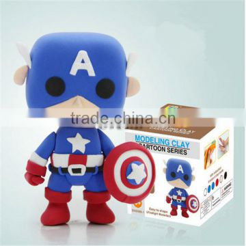 Wholesale Superhero Captain America DIY Action Figure Clay Doll Model Kids Educational toy