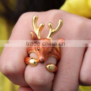 Christmas Antler Elk Deer Silver Knuckle Midi Ring 3 Pack photo-2