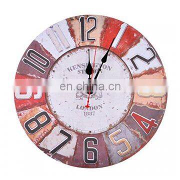 Vintage Look Silent Wooden Clock Wall Clock Decor