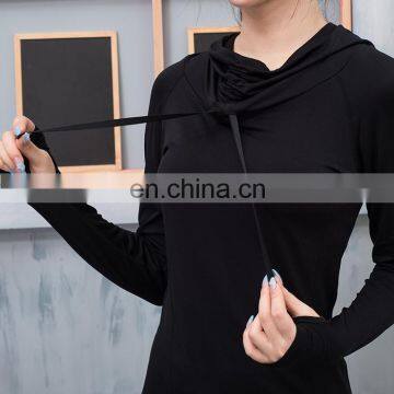 Breathable Dry Quick Hooded Yoga Shirts For Women Long Sleeve Professional Sports Running Tess Gym Fitness Workout Training Tops photo-5