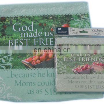 2014 new Beautiful soft microfiber printed tea towel