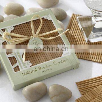 Natural Eco-Friendly Bamboo Coaster wedding table decoration Favors