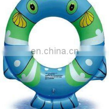 Hot sale life PVC inflatable fish shape ring for kids