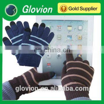 High quality Striped Touchscreen Gloves Winter Gloves