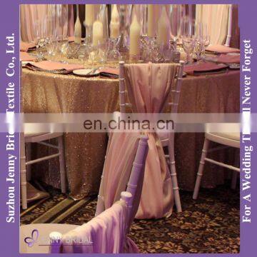 C456A ruffled wedding chair cover satin chair cover wedding sash