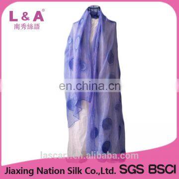 Women blue silk georgette long scarf