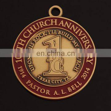 Church anniversary gift metal medal customized