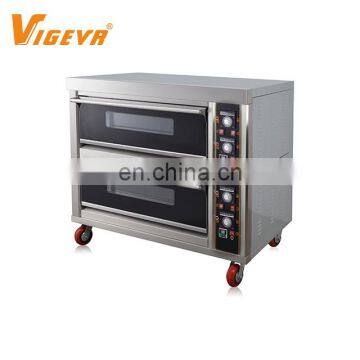 2 Deck 4 Tray Professional Commercial Pizza Bread Double Deck Bakery Gas Oven