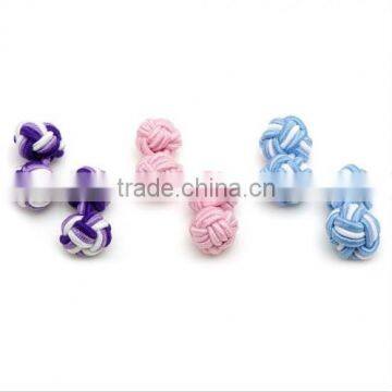 Vintage Style 1 Pair 12 Color Chinese Silk Handmade Retro Knot Cufflinks Shirt