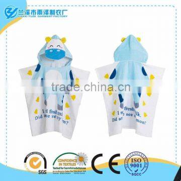 100% Cotton kids hooded poncho towel hooded towel poncho pattern