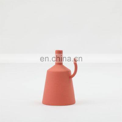 Modern Decoration Ceramic Home Simple Tabletop Kettle Vase With Handle