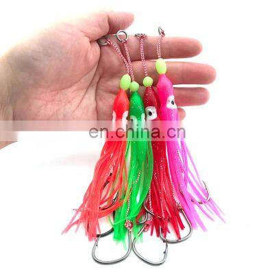 Hot sale  Metal Fishing Lure40g 60g 80g Lead Luminous Jigging Bait Slow Jig fishing squid lures with hooks