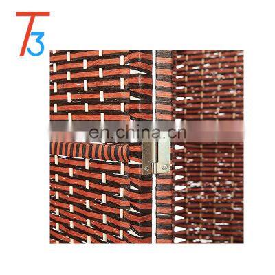 Woven Paper Screen Room Divider Brown Folding Screens Freestanding photo-3