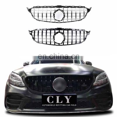 Front Car Grill For 2019+ Mercedes-Benz W205 C CLASS Facelift C63S AMG GTR Silver Black Grille