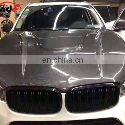 Runde Hood Fireproof Covers Car Carbon Fiber For BMW X5X6F15F16 Haman Style Hood photo-5