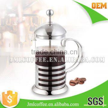 Bright coffee press ,Glass coffee pot, Stainless steel coffee plunger