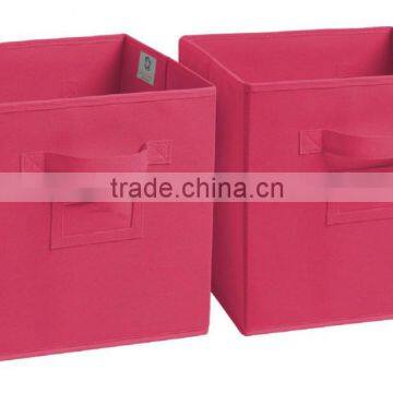 Fashion Red colour Foldable Fabric Storage Bins/boxes 2-pack