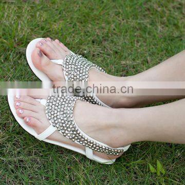 C89509A European Lady Fashion Bohemia Style Plat Heel Sandals lady summer flat shoes