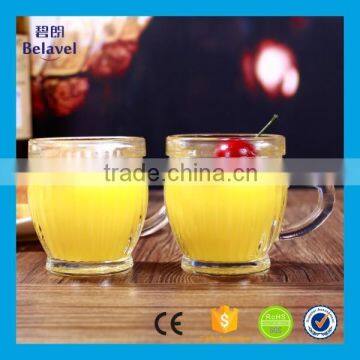 High quality glass pudding cup clear glass pudding jar with handle