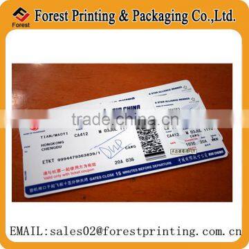 Direct thermal boarding pass printing,thermal cheap air ticket wholesale