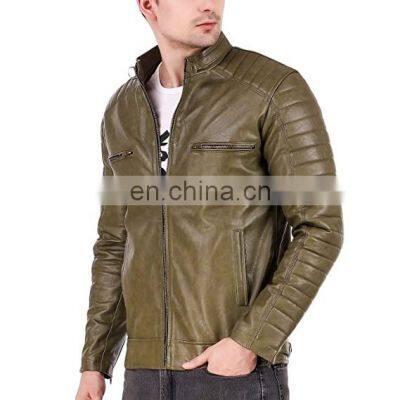 Fashion Men black Lamb Leather Jacket/men leather jackets/Pakistan leather jackets Plus Size