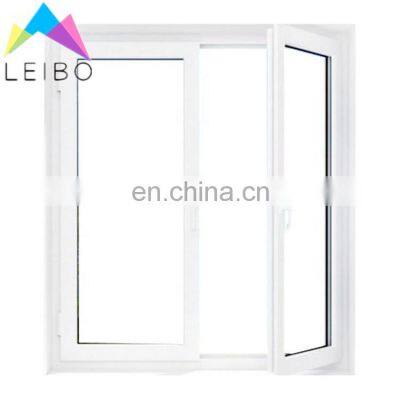 Апартаментные жилые уличные окна из профиля UPVC, стойкие к ураганным порывам и дождям, недорогие, с низкой ценой на стекло, поворотно-откидные окна из ПВХ с москитной сеткой
