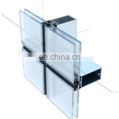 Double Triple Glazed Cladding Exterior Facade Unitized Stick Frame Spider System Price Design Aluminium Glass Curtain Wall