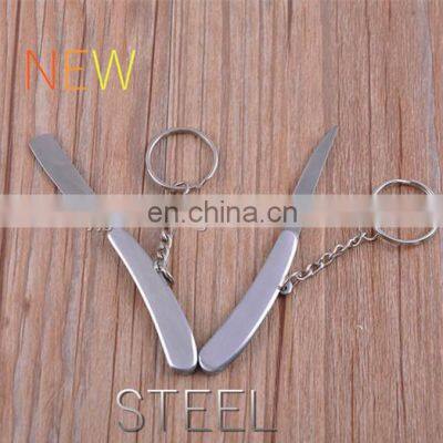 Полностью из нержавеющей стали миниатюрный карманный нож с складывающимся лезвием и ключом-ключом