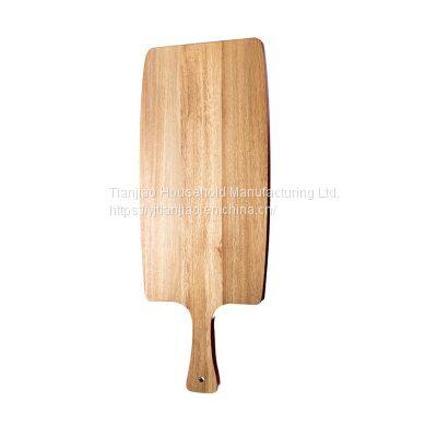 Custom/Wholesale Acacia Wood Cheese Cutting Board With Handle and String Hanging Up