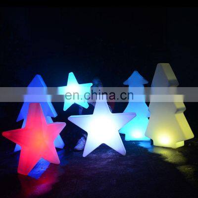 Christmas lamp shade /event wedding outdoor portable Christmas holiday decoration PE plastic led tree star snow light