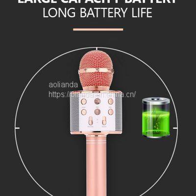 Portable ABS Karaoke Handheld Microphone BT Radio Speaker Consender Handheld Studio Microphone for Smartphone photo-4
