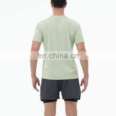 Solid Blank New Fitness Breathable Plaid Jogging Gym Loose Fit T-Shirt Plus Size Workout Training Short Sleeve Shirts For Men photo-4