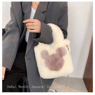 39Plush Bag Autumn and Winter Hot Selling New Fashion Hand Bill of Lading Shoulder Foreign Style Chain Diagonal Bag photo-5