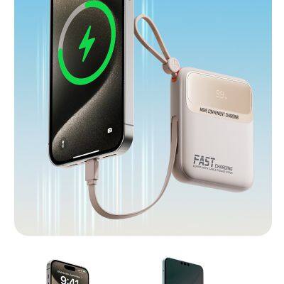 20000mAh Ultra Large Capacity, Compact and Portable Mobile Mini Built-in Cable, Bidirectional Fast Charging Power Bank photo-4