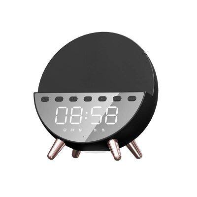 High Quality Alarm Clock Bluetooth Speaker With LED Display Wireless Charger for Mobile Phone Portable on Table Wireless Speaker photo-4