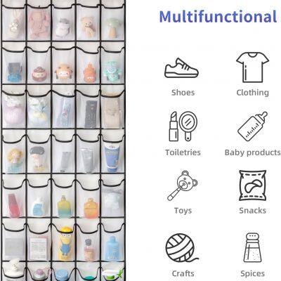35 Pocket Over The Door Shoe Organizer, Door Hanging Storage Shoe Holder Rack for Large Capacity Shoe Organizer for Men and Women Kids Closet Bedroom Bathroom photo-4