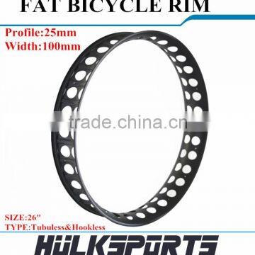 Bicycle Parts Carbon 26ER Profile 25mm Fat Wheel Rims Width 100mm Carbon Fiber Wheels Tubuless Hookless Rims Fat Bike Wheels                        
                                                Quality Choice