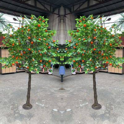 Fiberglass Trunk Orange Bonsai - Windproof & Fade Proof for Coastal Landscaping, Theme Park, Shopping Mall