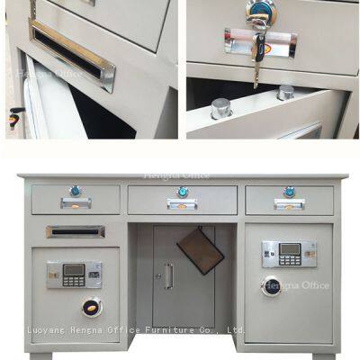 Steel Desk With Lockable Safe | Guest Valuables Protection | Hotel Front Desk Security - Factory Direct