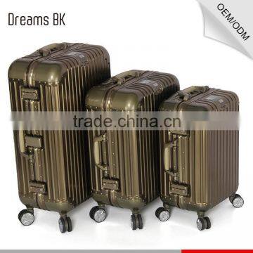 Guangzhou pro aluminum pilot aluminum hard trolley suit case with GPS detachable wheels